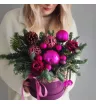 Новогодняя композиция Лиловый шар  1