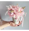Сухоцветы в жестяном ведёрке Розовый зефир 3